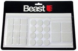 BEAST Podkładki filcowe pod meble samoprzylepne 28 szt białe kwadratowe okrągłe