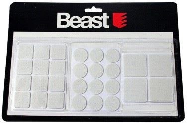 BEAST Podkładki filcowe pod meble samoprzylepne 28 szt białe kwadratowe okrągłe BEAST Podkładki filcowe pod meble samoprzylepne 28 szt białe kwadratowe okrągłe