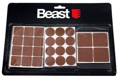 BEAST Podkładki filcowe pod meble samoprzylepne 28 szt brązowe kwadratowe okrągłe