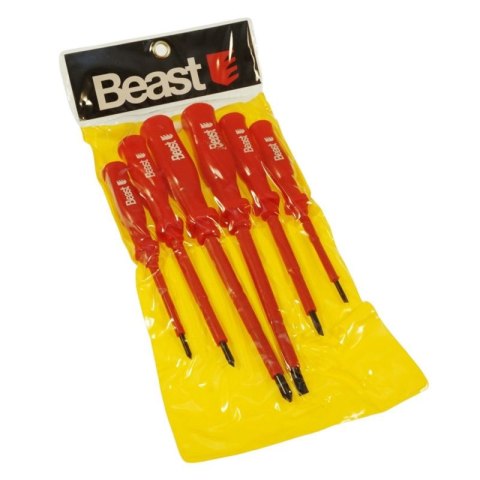 BEAST Śrubokręty wkrętaki izolowane MAGNETYCZNE 3 płaskie 3 krzyżakowe BEAST Śrubokręty wkrętaki izolowane MAGNETYCZNE 3 płaskie 3 krzyżakowe