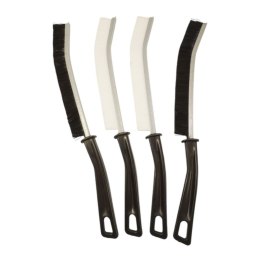 BEAST Szczotka do czyszczenia fug szczelin mycia kuchni wąska szczelinowa dluga 4 x 230mm (2X biała + 2x czarna) nylon