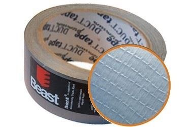 BEAST Taśma naprawcza zbrojona mocna DUCT TAPE 50mm 25m szara srebrna tkaninowa BEAST Taśma naprawcza zbrojona mocna DUCT TAPE 50mm 25m szara srebrna tkaninowa