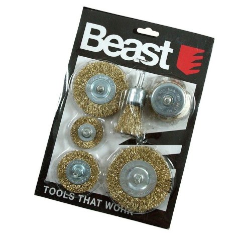 BEAST Zestaw szczotek drucianych do wiertarki stali metalu drewna 6 szt 1''-1.5''-2''-2.5''-3'' BEAST Zestaw szczotek drucianych do wiertarki stali metalu drewna 6 szt 1''-1.5''-2''-2.5''-3''