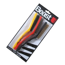 BEAST Zestaw szczotek drucianych stal mosiądz nylon 85 mm 3 sztuki