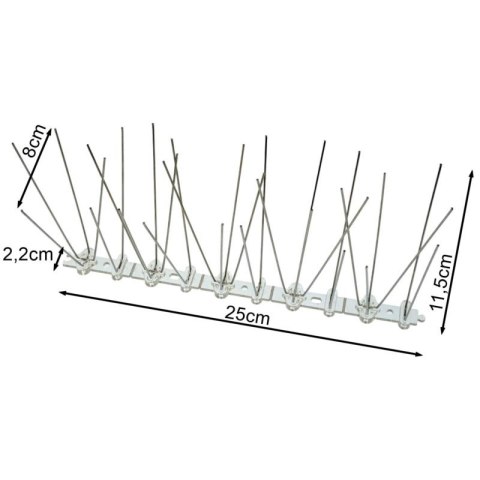 BEAST Gęste kolce na ptaki gołębie kolce przeciw ptakom 10x 25 cm kolce 2-4-2-4, szerokość: 8cm, Wysokość: 11,5cm BEAST Gęste kolce na ptaki gołębie kolce przeciw ptakom 10x 25 cm kolce 2-4-2-4, szerokość: 8cm, Wysokość: 11,5cm