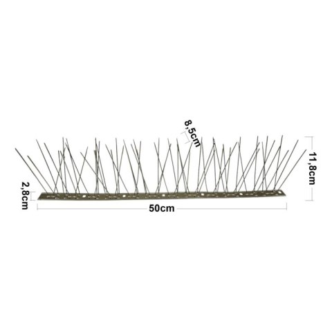 BEAST Gęste kolce na ptaki gołębie kolce przeciw ptakom 10x 50 cm kolce 6-4-6-4, szerokość: 8,5cm, Wysokość: 11,8cm BEAST Gęste kolce na ptaki gołębie kolce przeciw ptakom 10x 50 cm kolce 6-4-6-4, szerokość: 8,5cm, Wysokość: 11,8cm