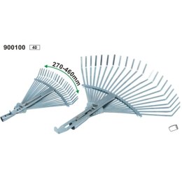 BEAST Grabie Do Liści Trawy Metalowe Wachlarzowe Grabie Do Liści 22-Zębne REGULOWANE 270-460 mm