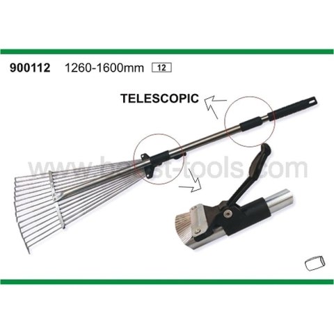 BEAST Grabie do liści trawy druciane REGULOWANE trzon metalowy rączka teleskop 80-165CM TELESCOPIC BEAST Grabie do liści trawy druciane REGULOWANE trzon metalowy rączka teleskop 80-165CM TELESCOPIC
