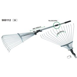 BEAST Grabie do liści trawy druciane REGULOWANE trzon metalowy rączka teleskop 80-165CM TELESCOPIC