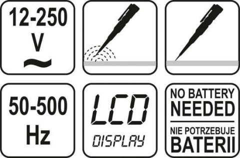 YATO PRÓBNIK NAPIĘCIA 12-250V LCD YATO PRÓBNIK NAPIĘCIA 12-250V LCD