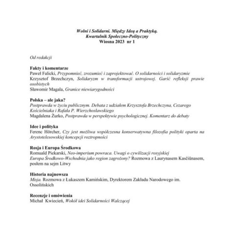 BEAST WOLNI i SOLIDARNI - CZASOPISMO NR 1 WIOSNA 2023 BEAST WOLNI i SOLIDARNI - CZASOPISMO NR 1 WIOSNA 2023
