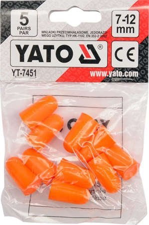 YATO ZATYCZKI DO USZU PIANKA 33DB 5PAR YATO ZATYCZKI DO USZU PIANKA 33DB 5PAR