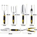 BEAST ZESTAW NARZĘDZI OGRODOWYCH 6szt aluminium z sekatorem