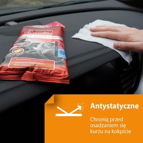MOJE AUTO ŚCIERECZKI DO KOKPITU BŁYSZCZĄCE CYTRYNA 24SZT. MOJE AUTO ŚCIERECZKI DO KOKPITU BŁYSZCZĄCE CYTRYNA 24SZT.