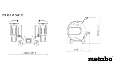 METABO SZLIFIERKA STOŁOWA PODWÓJNA 370W DS 150 M METABO SZLIFIERKA STOŁOWA PODWÓJNA 370W DS 150 M