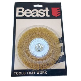 BEAST Szczotka druciana obrotowa płaska fi 6mm 125mm do wiertarki wkrętarki