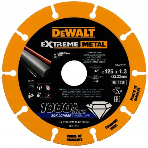 DEWALT TARCZA DIAMENTOWA EXTREME METAL 125*22.23*1.3MM DEWALT TARCZA DIAMENTOWA EXTREME METAL 125*22.23*1.3MM
