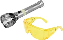 YATO ZESTAW LATARKA UV AKUMULATOROWA 3W + OKULARY