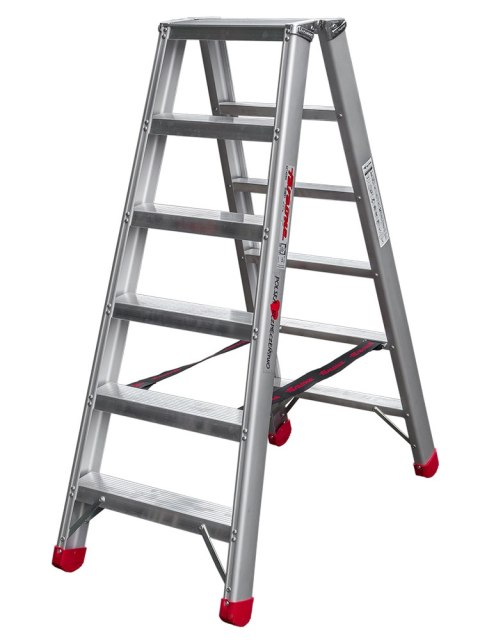 FARAONE DRABINA 2X6 DWUSTRONNA Z SZEROKIMI STOPNIAMI FARAONE DRABINA 2X6 DWUSTRONNA Z SZEROKIMI STOPNIAMI