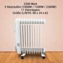 Bituxx BITUXX Elektryczny grzejnik olejowy 2500 W 11 żeber biały