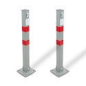 Bituxx Blokada parkingowa składana słupek parkingowy stalowy 65 cm zestaw 2 sztuki