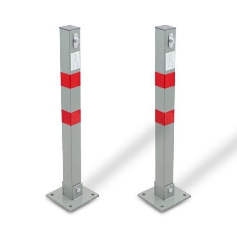Bituxx Blokada parkingowa składana słupek parkingowy stalowy 65 cm zestaw 2 sztuki Bituxx Blokada parkingowa składana słupek parkingowy stalowy 65 cm zestaw 2 sztuki
