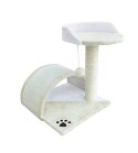 Bituxx Drapak dla kota Legowisko+Budka biało-beżowy 43cm
