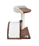 Bituxx Drapak dla kota Legowisko+Budka biało-brązowy 43cm
