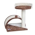Bituxx Drapak dla kota Legowisko+Budka biało-brązowy 43cm