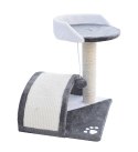 Bituxx Drapak dla kota Legowisko+Budka biało-siwy 43cm
