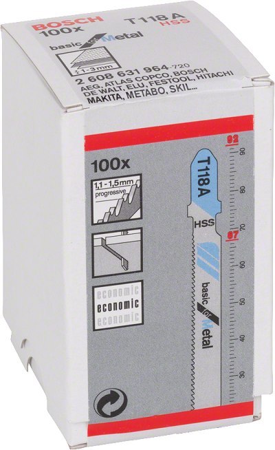 BOSCH BRZESZCZOT DO WYRZYNARKI T118A 100SZT. BOSCH BRZESZCZOT DO WYRZYNARKI T118A 100SZT.