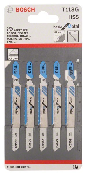 BOSCH BRZESZCZOT DO WYRZYNARKI T118G 5SZT. BOSCH BRZESZCZOT DO WYRZYNARKI T118G 5SZT.