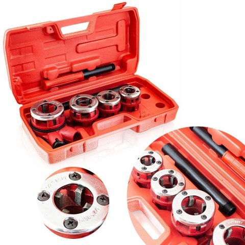 Bituxx Gwintownik do Rur Stalowych 7 elem. 1-1/4", 1", 3/4", 1/2", Bituxx Gwintownik do Rur Stalowych 7 elem. 1-1/4", 1", 3/4", 1/2",