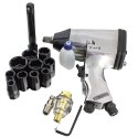 Bituxx Klucz udarowy pneumatyczny 1/2" 311 nm + zestaw nasadek crv walizka