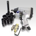 Bituxx Klucz udarowy pneumatyczny 1/2" 311 nm + zestaw nasadek crv walizka