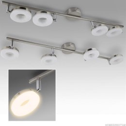 Bituxx Lampa Sufitowa LED 4x LED RING 20W Stal Nierdzewna Klasa A+ Nowoczesna