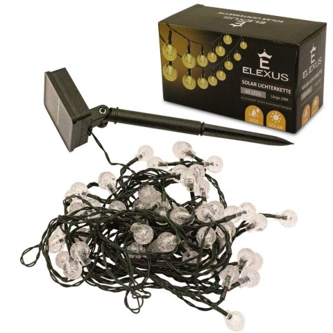 Bituxx Łańcuch Solarny 10m 60x LED Ciepłe Światło Wodoodporne IP65 Girlanda Bituxx Bituxx Łańcuch Solarny 10m 60x LED Ciepłe Światło Wodoodporne IP65 Girlanda Bituxx