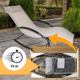 Bituxx Leżak bujany ogrodowy textilene beżowy do ośrodków spa i hoteli 150 kg