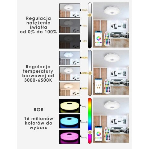 NICETAI Lampa sufitowa z głośnikiem bluetooth SMART APP NICETAI Lampa sufitowa z głośnikiem bluetooth SMART APP