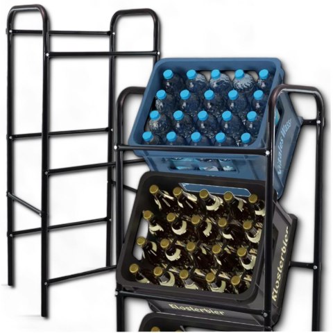 BITUXX® Metalowy Regał na 3 Skrzynki z Napojami Stabilny Organizer 116x50x34 cm BITUXX® Metalowy Regał na 3 Skrzynki z Napojami Stabilny Organizer 116x50x34 cm