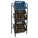 BITUXX® Metalowy Regał na 3 Skrzynki z Napojami Stabilny Organizer 116x50x34 cm