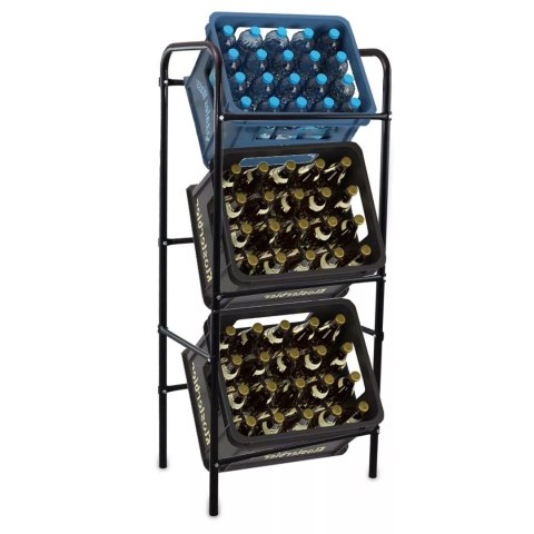 BITUXX® Metalowy Regał na 3 Skrzynki z Napojami Stabilny Organizer 116x50x34 cm BITUXX® Metalowy Regał na 3 Skrzynki z Napojami Stabilny Organizer 116x50x34 cm