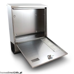 Bituxx NOWOCZESNA SKRZYNKA NA LISTY STAL INOX Z GAZETNIKIEM METALICZNA SOLIDNA