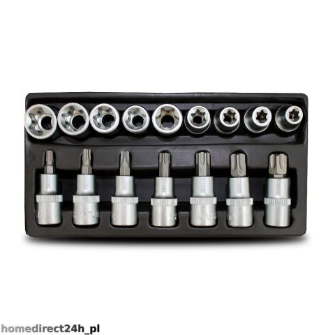Bituxx Nasadki torx, bit, imbus 16 elementów - 1 sztuka Bituxx Nasadki torx, bit, imbus 16 elementów - 1 sztuka
