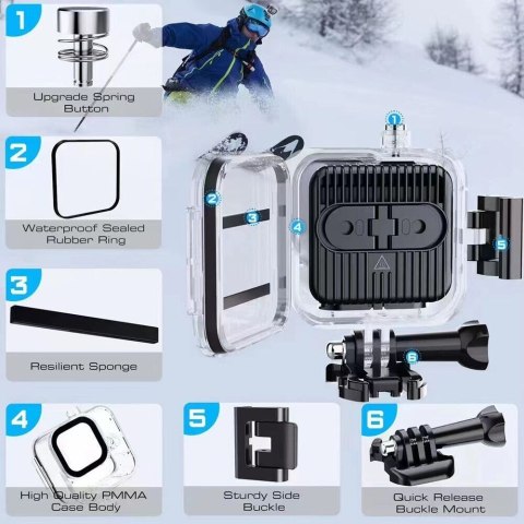 Bituxx OBUDOWA WODODPORNA do GOPRO 11 MINI 10m ETUI POKROWIEC Bituxx OBUDOWA WODODPORNA do GOPRO 11 MINI 10m ETUI POKROWIEC