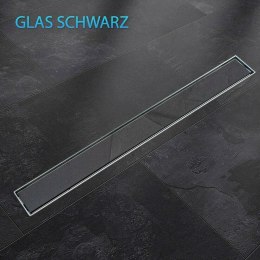 Bituxx Odpływ liniowy Czarny Szklany z syfonem 70cm