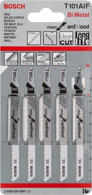 BOSCH BRZESZCZOT DO WYRZYNARKI T101AIF 5SZT. BOSCH BRZESZCZOT DO WYRZYNARKI T101AIF 5SZT.
