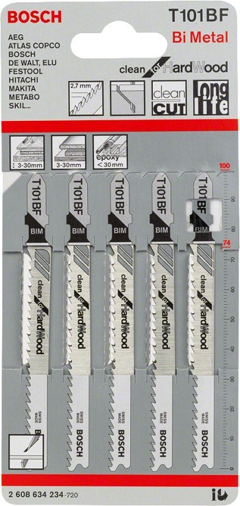 BOSCH BRZESZCZOT DO WYRZYNARKI T101BF 5SZT. BOSCH BRZESZCZOT DO WYRZYNARKI T101BF 5SZT.