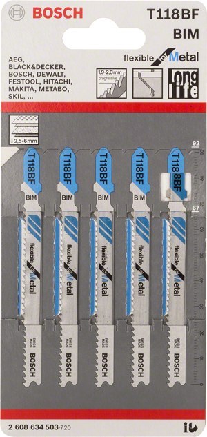 BOSCH BRZESZCZOT DO WYRZYNARKI T118BF 5SZT. BOSCH BRZESZCZOT DO WYRZYNARKI T118BF 5SZT.