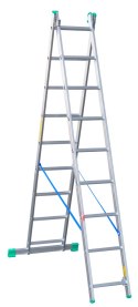 DRABEX DRABINA ALUMINIOWA 2-ELEMENTOWA 421CM 9+9 SZCZEBLI